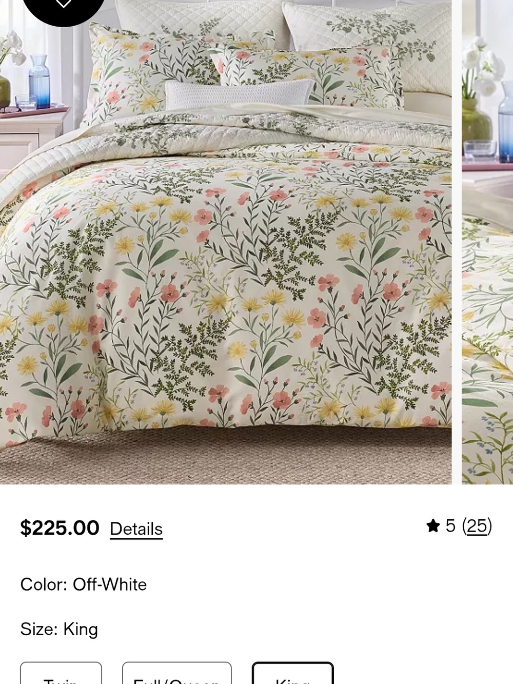 Charter Club Daisy Blooms King 3 Pc Duvet Cover